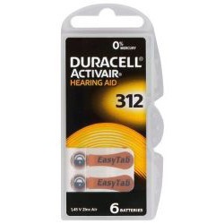 baterii pentru aparatul auditiv 60 buc Duracell DA312/6C megamix.sk