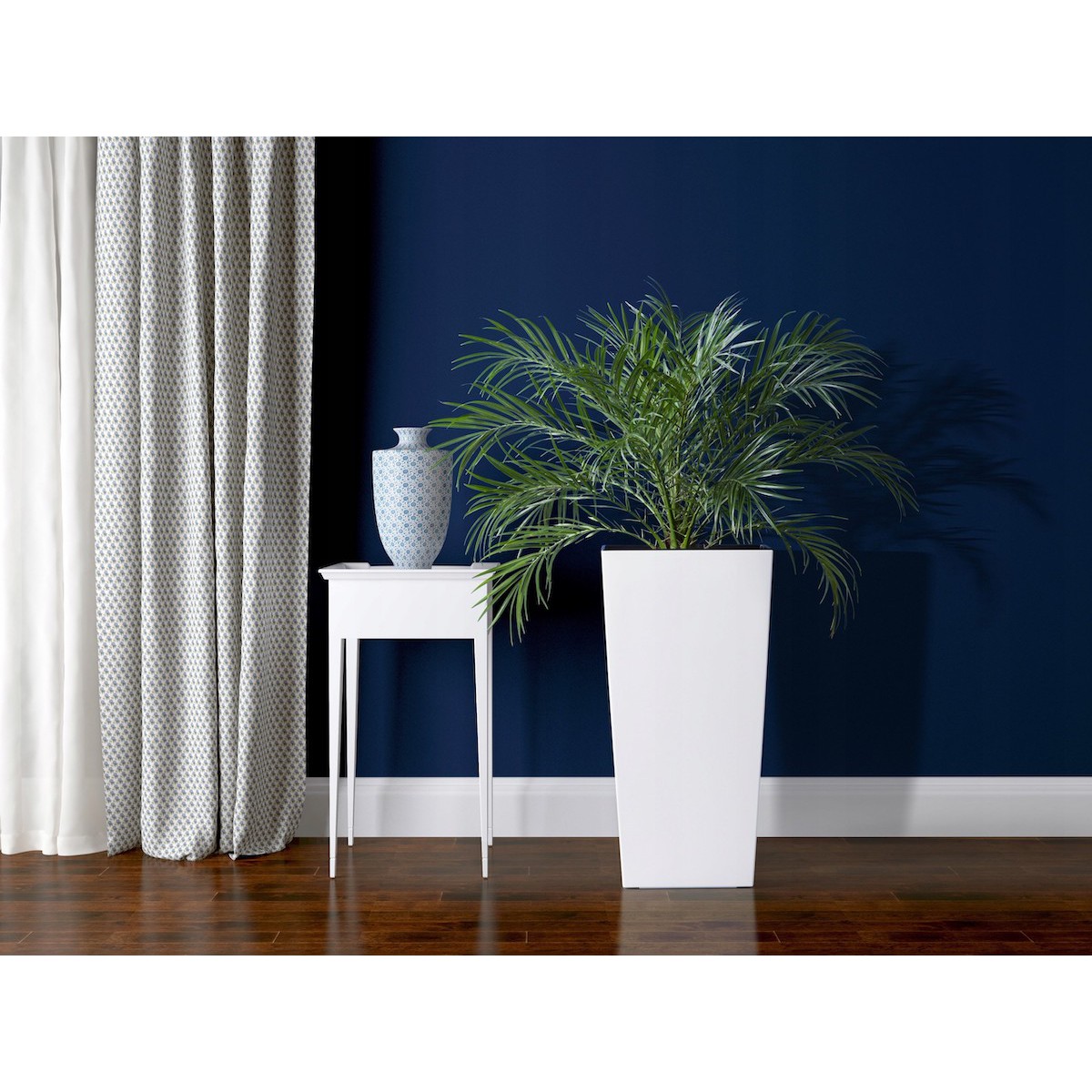 ghiveci alb adânc 25x25h47cm cu inserție megamix.sk