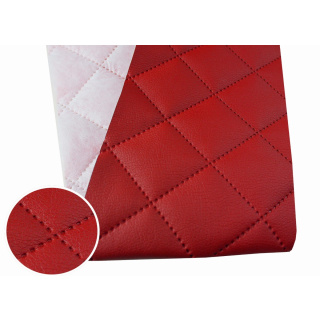 Červená prešívaná čalúnnická ekokoža 3mm 50x140cm 960