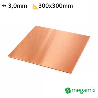 Foaie de cupru grosime 3,0 mm dimensiune 300x300 mm cupru Cu formă