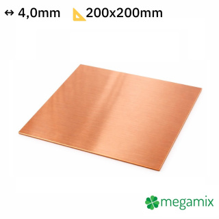 Tablă de cupru grosime 4,0 mm dimensiune 200x200 mm cupru Cu formă