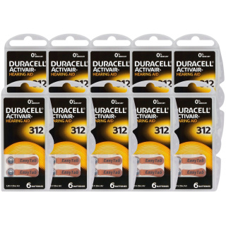 Batérie do načúvacieho prístroja 60ks Duracell DA312/6C