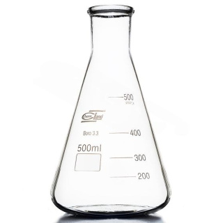 Erlenmeyer sticlă cu gât îngust, 1000 ml – BORO 3.3, ISO 1773