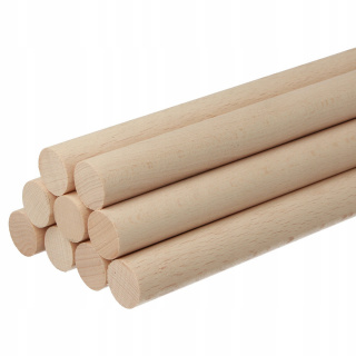 Drevená tyč 30cm 16mm prírodné bukové drevo