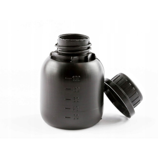Sticla 100ml HDPE neagră și capac cu etanșare