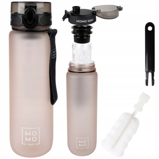 Fľaša na vodu športová s rukoväťou MomoWay svetlo-ružová 1000ml