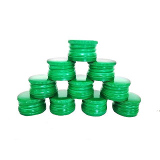 Vrchnák hliníkový skrutkovací uzáver 28/18 mm 50ks zelená