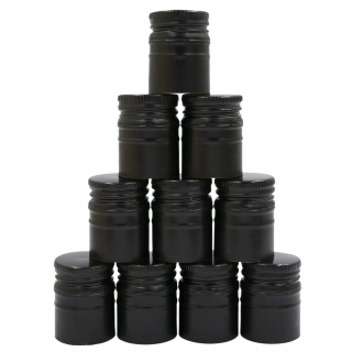 Hliníkový skrutkovací uzáver 28/40 mm čierny 50ks dlhý