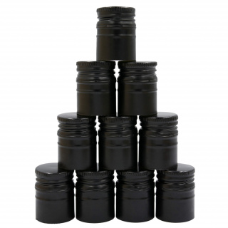 Hliníkový skrutkovací uzáver 30/44 mm 50ks čierny dlhý