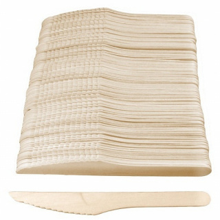 Jednorazové drevené nože 100ks 16cm Eco