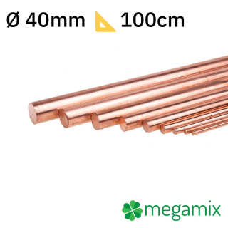 Bară de cupru 1m Φ40mm tijă metalică