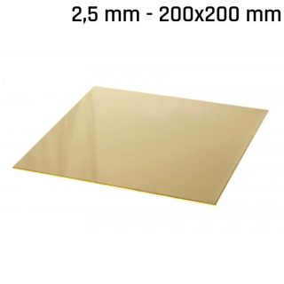 Mosadz plech 200x200x2,5mm