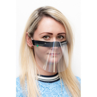 Ochranný kryt na tvár priehľadná maska nos ústa 21x12cm univerzálna