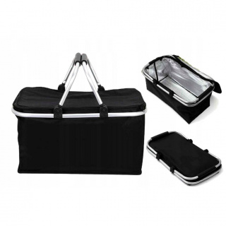 Piknikový kôš skladací termálny čierny