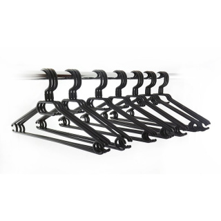 Plastové vešiaky čierne 20ks otočné