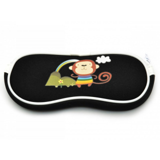 Husă pentru ochelari pentru copii neagră cu maimuță SC-10a