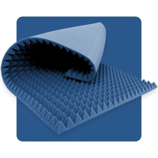 Panou acustic spumă Piramidă 200×100 cm 7 cm albastru