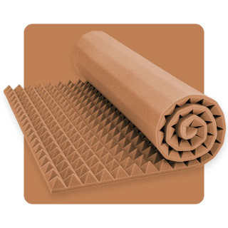 Panou acustic din spumă Piramidă 200×100 cm 6 cm maro