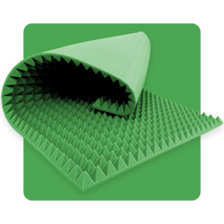 Panou acustic din spumă Piramidă 200×100 cm 6 cm verde închis
