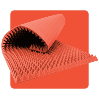 Panou acustic spumă Piramidă 200×100 cm 8 cm pepene galben