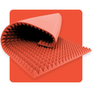 Panou acustic spumă Pyramida 200×100 cm 5 cm pepene galben