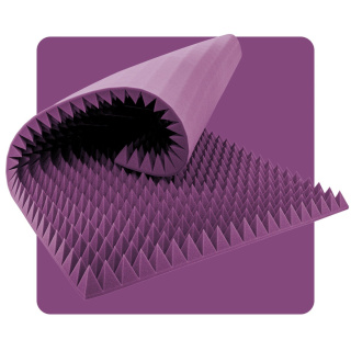 Panel acustic spumă Piramidă 200×100 cm 8 cm violet