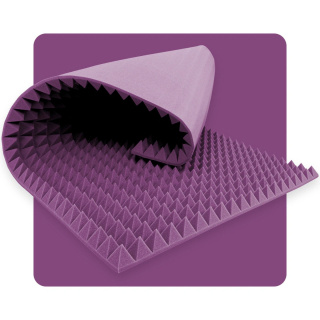 Panou acustic spumă Piramidă 200×100 cm 5 cm violet