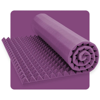 Panou acustic spumă Piramidă 200×100 cm 6 cm violet