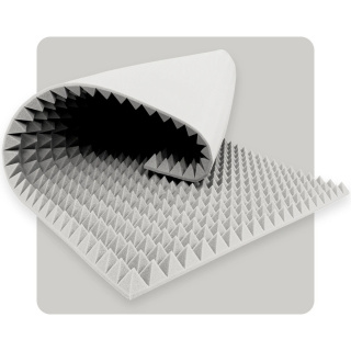 Panou acustic din spumă Piramidă 200×100 cm 6 cm gri deschis