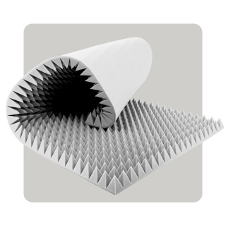 Panou acustic spumă Piramidă 200×100 cm 7 cm gri deschis