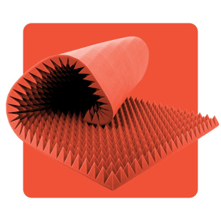 Panou acustic spumă Piramidă 200×100 cm 4 cm pepene galben