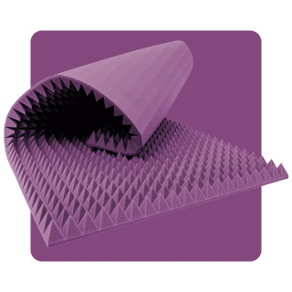 Panel acustic spumă Piramidă 200×100 cm 4 cm mov