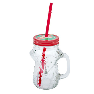 Sada pohárov so slamkou a vrchnákom Fox 450 ml 6ks