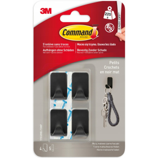 Samolepiace háčiky čierne COMMAND 4 ks