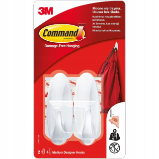 Samolepiace háčiky stredné 2ks 1,3 kg