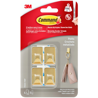 Samolepiace zlaté háčiky Command na stenu 4ks