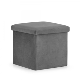 Skladacie sedadlo s úložným priestorom L 36x38x38cm sivý zamat