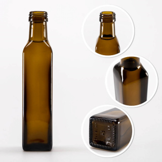 Sklenená fľaša 5ks 250ml 21cm MARASCA olivová