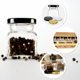 Recipient de sticlă doză 120ml 7cm cu capac