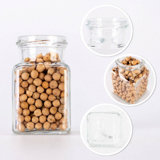 Recipient din sticlă cutie 150ml 9cm cu capac