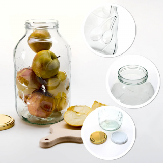 Sklenená nádoba dóza 5000ml 17cm s viečkom