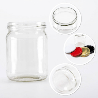 Recipient din sticlă, doză 520ml 11cm cu capac