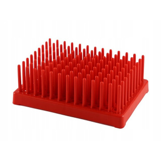 Suport pentru eprubete arici, 96 de locuri 13mm roșu