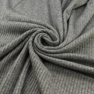 Látka viskózová pletenina sivá melír prúžok 0,5m