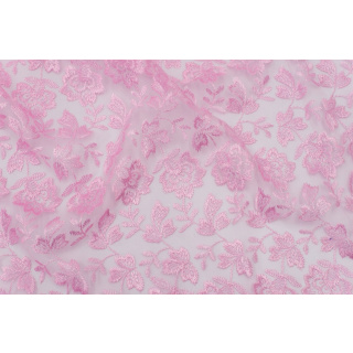 Látka čipka gipiura bledá ružová na tyle 0,5m