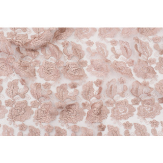 Látka čipka gipiura špinavá ružová na tyle 0,5m