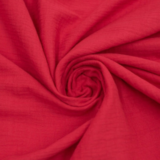 Látka mušelín bavlnený červená 100% bavlna 0,5m