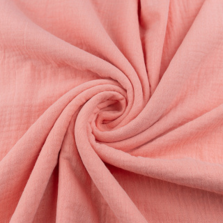 Látka mušelín bavlnený koralová 100% bavlna 0,5m