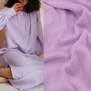 Látka mušelín bavlnený fialová 100% bavlna 0,5m