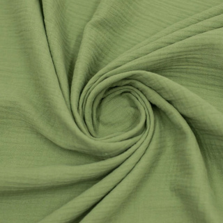 Látka mušelín bavlnený olivová 100% bavlna 0,5m